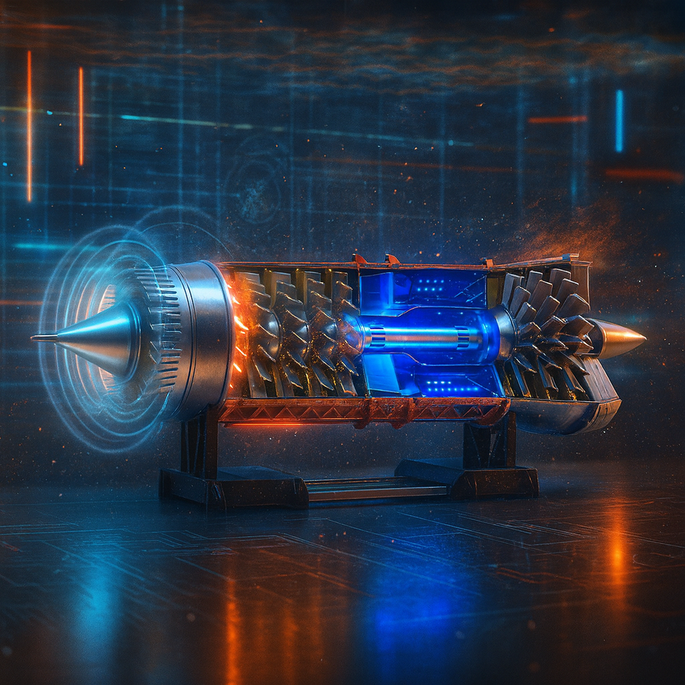 ENGINEKITOR Modèle de turboréacteur Pratt Whitney F100 à faible taux de dilution à l'échelle 1/20 – Construisez votre propre moteur (57 cm/22,4 pouces)