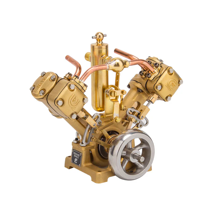 RW-V2 Retro Brass Double-Cylinder Steam Engine Model for 70-130cm Steamship - Build You Own Engine Model