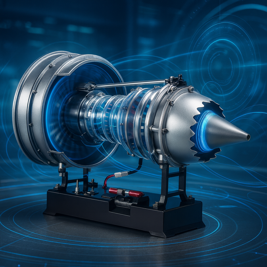 TECHING 1/12 Metal Dual-Spool Turbofan Engine Model Kit – Working Jet ...