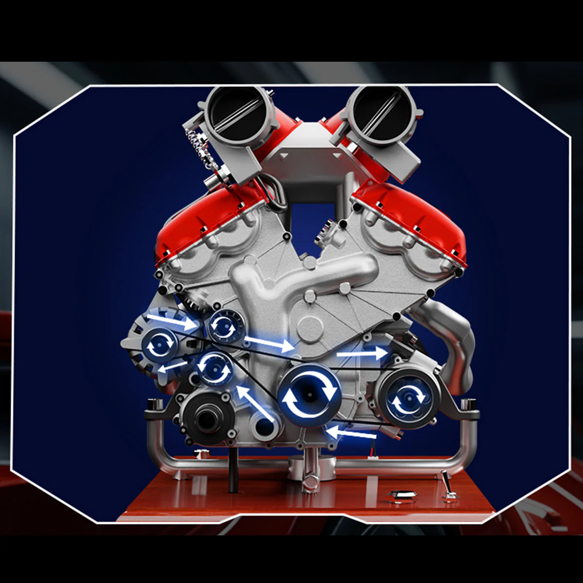TECHING 1/4 Scale V12 Engine Model Kit with Synchronized Sound Effects – 800+PCS Metal Supercar Engine Kit