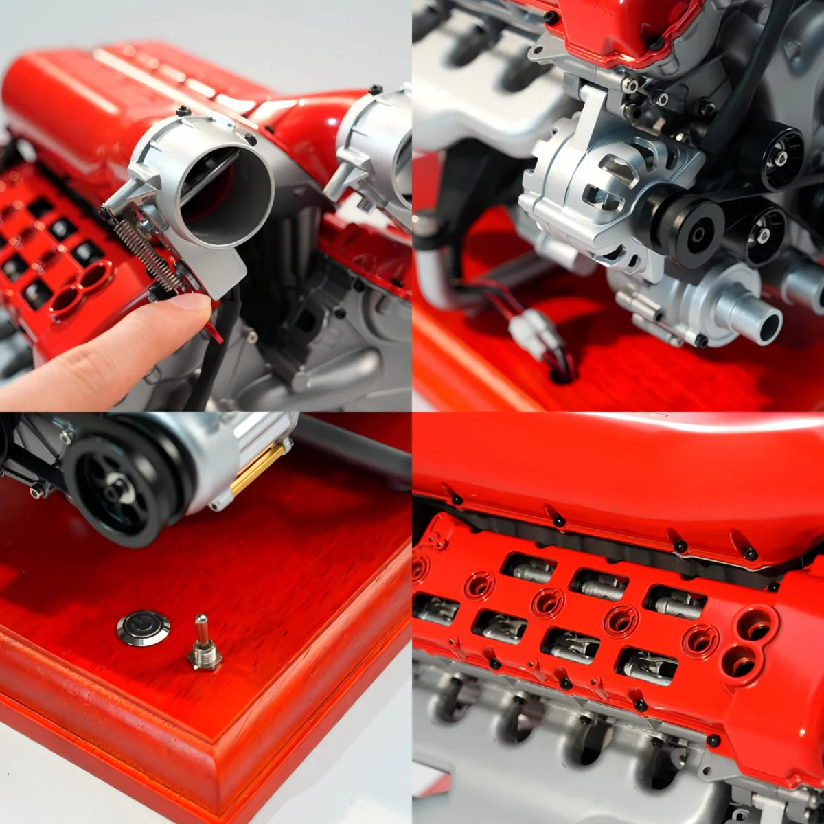 TECHING 1/4 Scale V12 Engine Model Kit with Synchronized Sound Effects – 800+PCS Metal Supercar Engine Kit