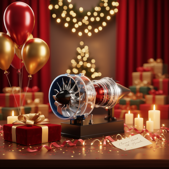 TECHING Upgraded Turbofan Engine Metal Model Kit – 170+ Parts, Visible Structure STEM Assembly Gift