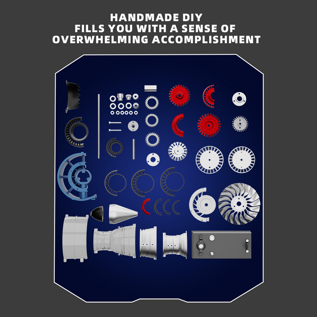 TECHING Upgraded Turbofan Engine Metal Model Kit – 170+ Parts, Visible Structure STEM Assembly Gift