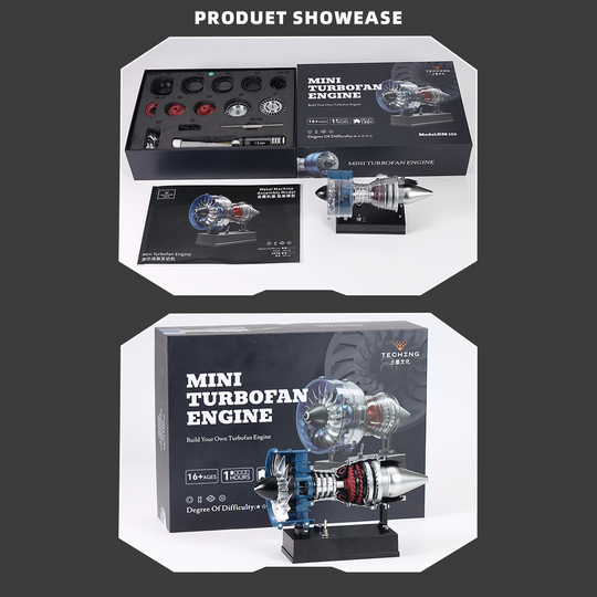 TECHING Upgraded Turbofan Engine Metal Model Kit – 170+ Parts, Visible Structure STEM Assembly Gift