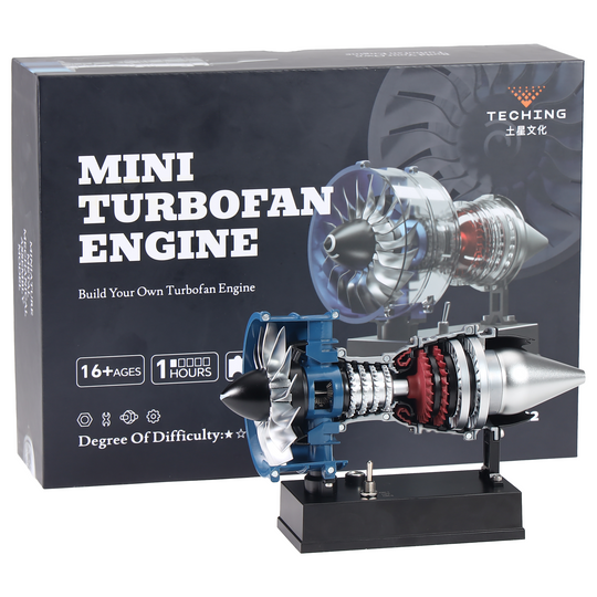 TECHING Upgraded Turbofan Engine Metal Model Kit – 170+ Parts, Visible Structure STEM Assembly Gift