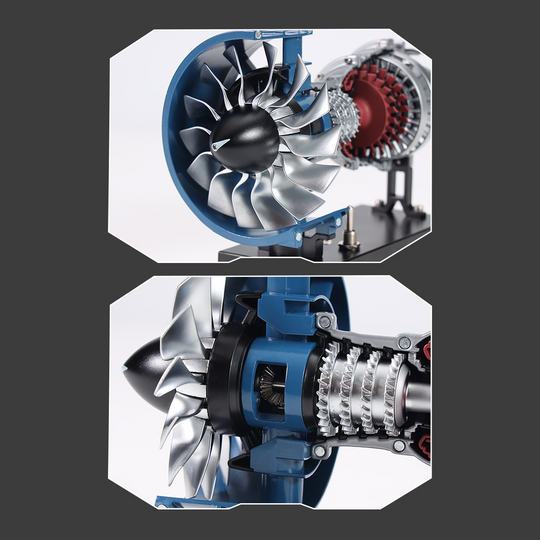 TECHING Upgraded Turbofan Engine Metal Model Kit – 170+ Parts, Visible Structure STEM Assembly Gift