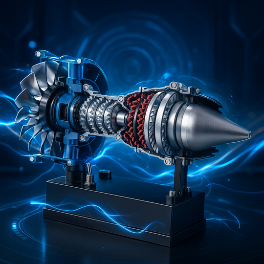 TECHING Upgraded Turbofan Engine Metal Model Kit – 170+ Parts, Visible Structure STEM Assembly Gift