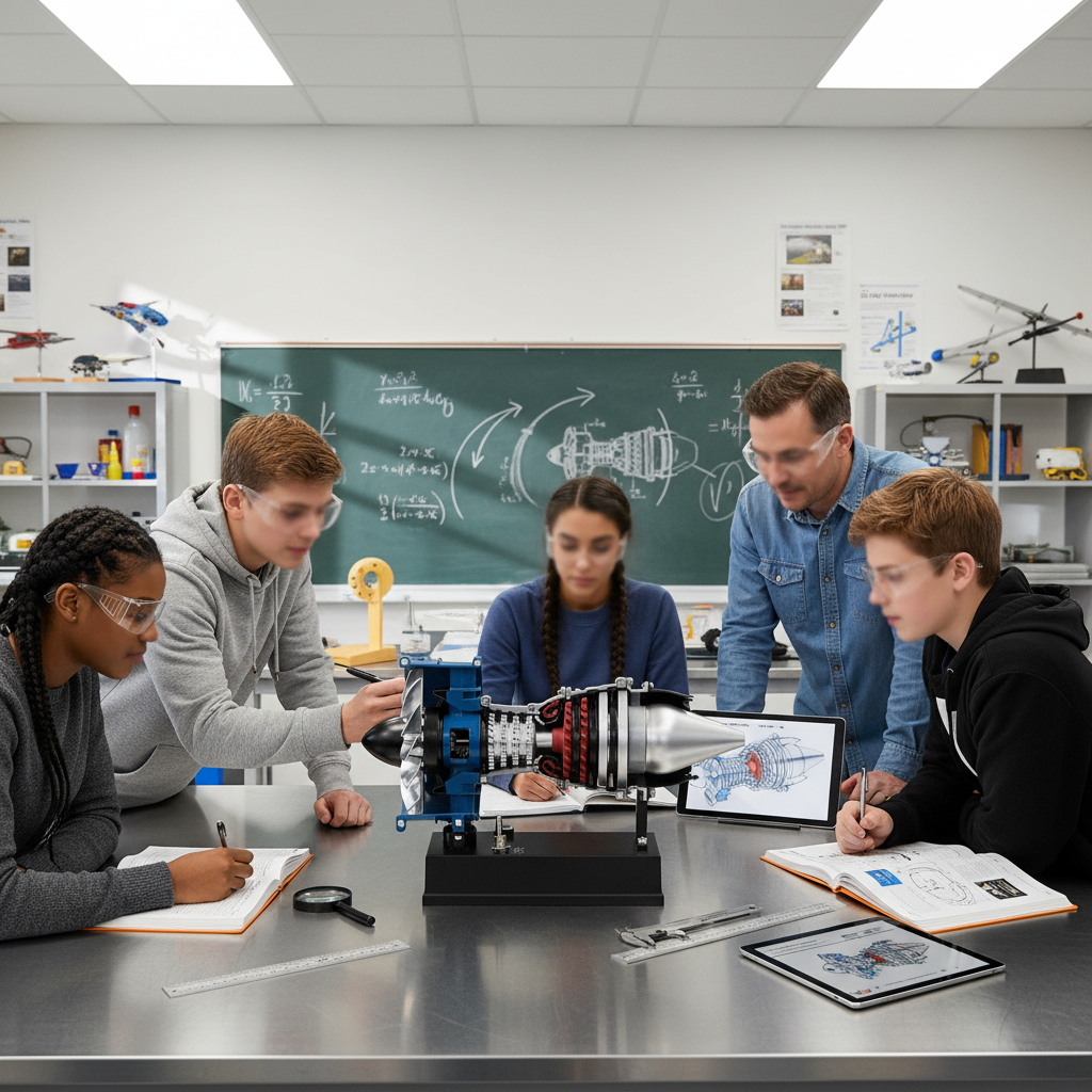 Visible turbofan engine parts