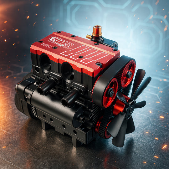 Kit de modelo de motor TOYAN de 7 cc, SOHC, bicilíndrico en línea, 4 tiempos, nitro y metanol - FS-L200AC-OT
