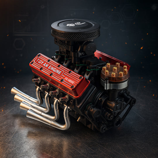 TOYAN V8 Engine FS-V800WGPC 28cc OHV Gasoline Engine V8 Engine Model Kit - Build Your Own Engine