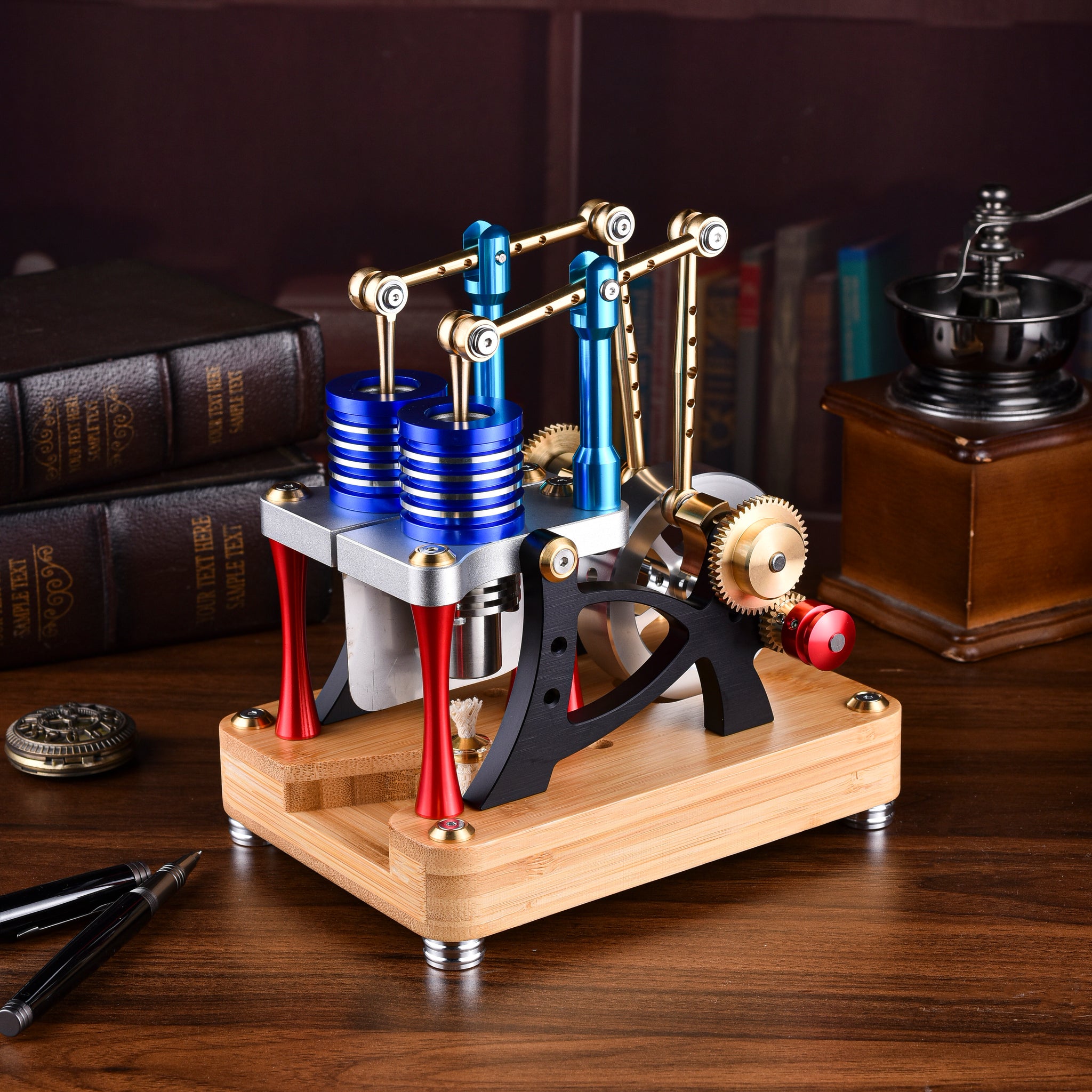 Modèle de moteur Stirling à deux cylindres : kit de maquette pour les passionnés de sciences et d'éducation – Construisez votre propre moteur