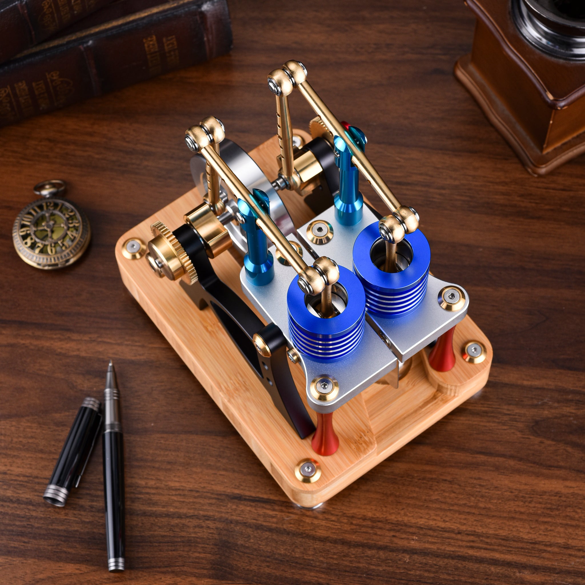 Modèle de moteur Stirling à deux cylindres : kit de maquette pour les passionnés de sciences et d'éducation – Construisez votre propre moteur