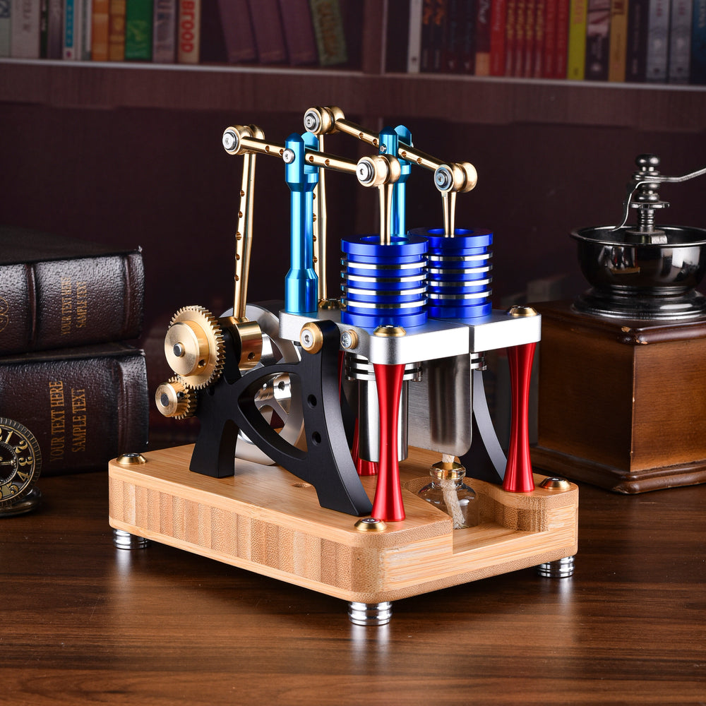 Stirling Two-Cylinder  Engine Model Engine Model Kit for Science Enthusiasts & Education - Build Your Own Engine