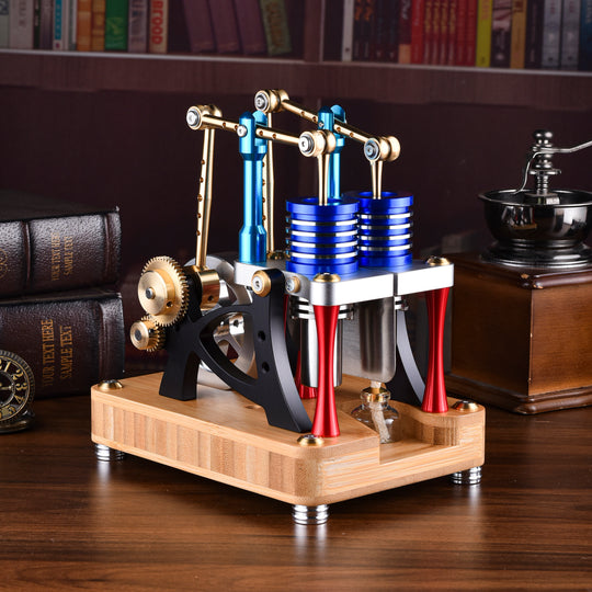 Stirling Two-Cylinder  Engine Model Engine Model Kit for Science Enthusiasts & Education - Build Your Own Engine