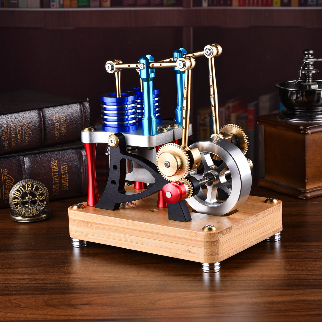 Stirling Two-Cylinder  Engine Model Engine Model Kit for Science Enthusiasts & Education - Build Your Own Engine