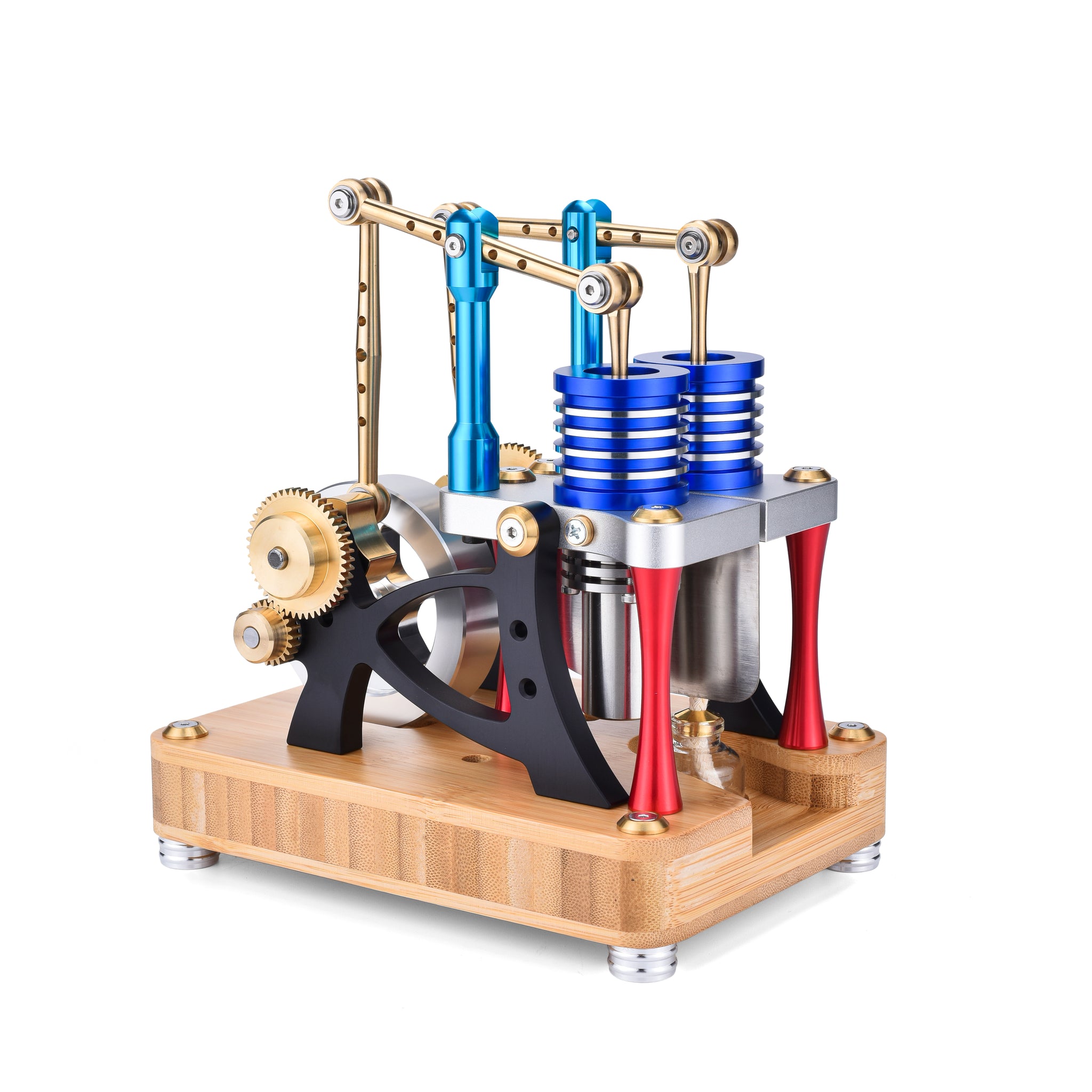 Modèle de moteur Stirling à deux cylindres : kit de maquette pour les passionnés de sciences et d'éducation – Construisez votre propre moteur