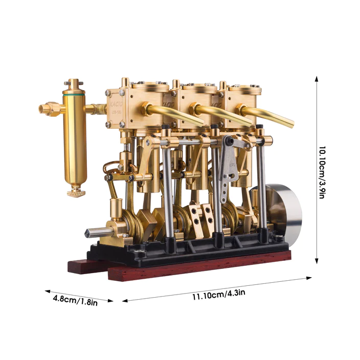 enginekitor-kacio-ls3-13s-3-cylinder-reciprocating-steam-engine-with-oil-cup-and-reverse-rotation-for-model-boats