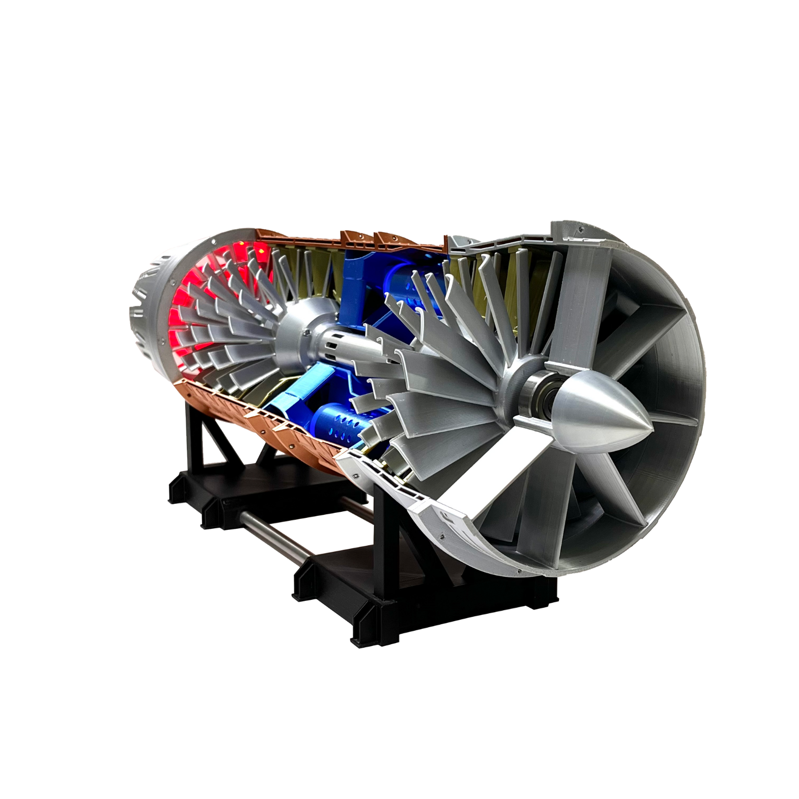 ENGINEKITOR - Maqueta de motor turbofán Pratt Whitney F100 de baja derivación a escala 1/20: construye tu propio motor (57 cm/22,4 pulgadas)