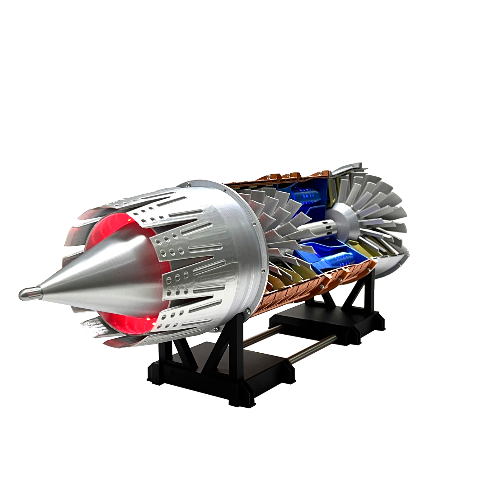 ENGINEKITOR - Maqueta de motor turbofán Pratt Whitney F100 de baja derivación a escala 1/20: construye tu propio motor (57 cm/22,4 pulgadas)