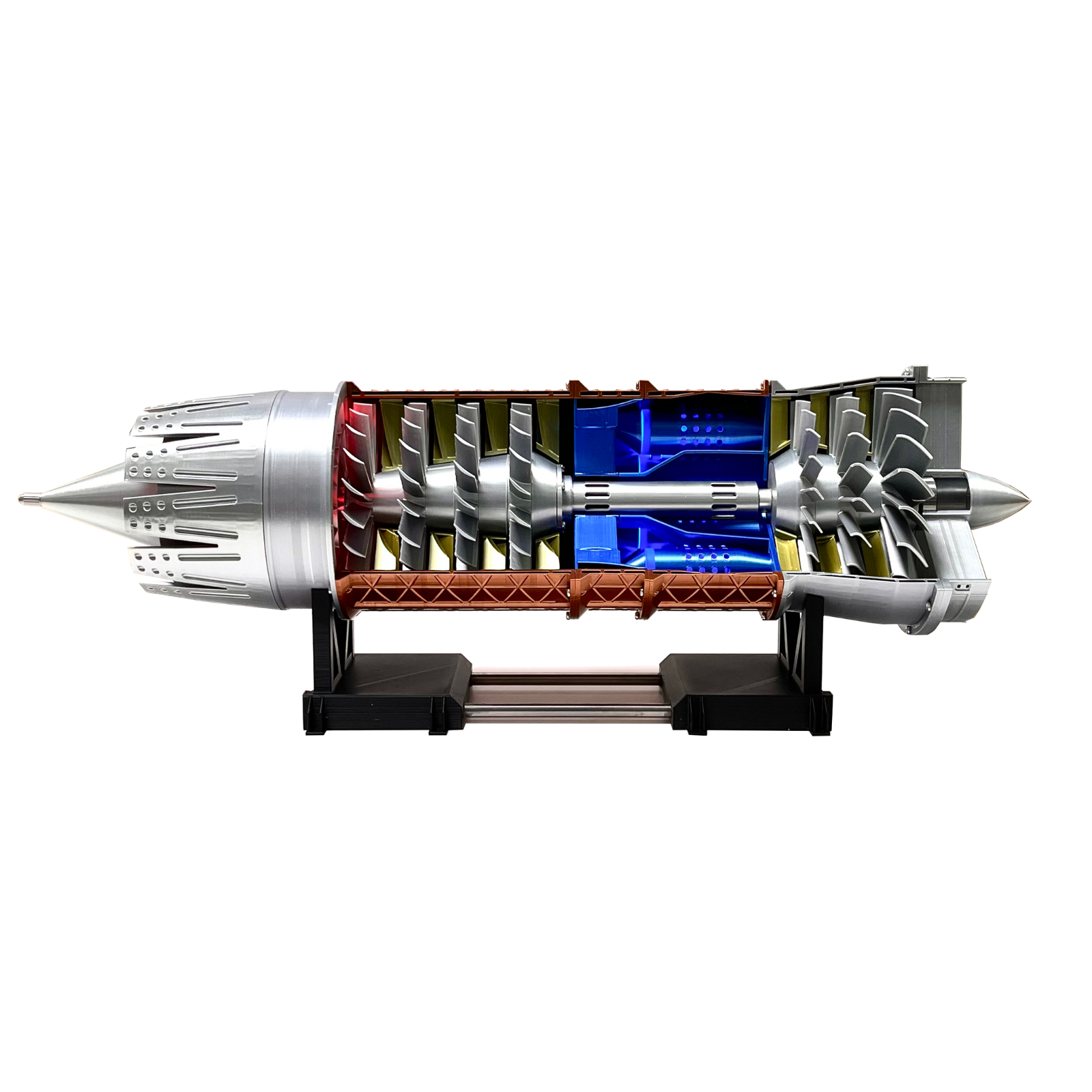 ENGINEKITOR - Maqueta de motor turbofán Pratt Whitney F100 de baja derivación a escala 1/20: construye tu propio motor (57 cm/22,4 pulgadas)