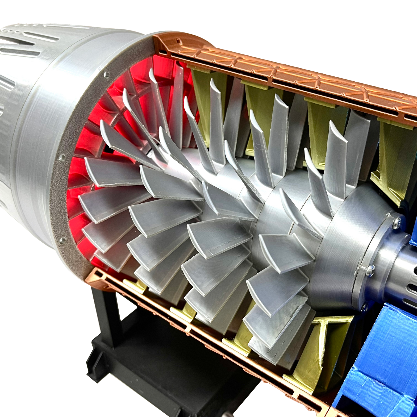 ENGINEKITOR - Maqueta de motor turbofán Pratt Whitney F100 de baja derivación a escala 1/20: construye tu propio motor (57 cm/22,4 pulgadas)