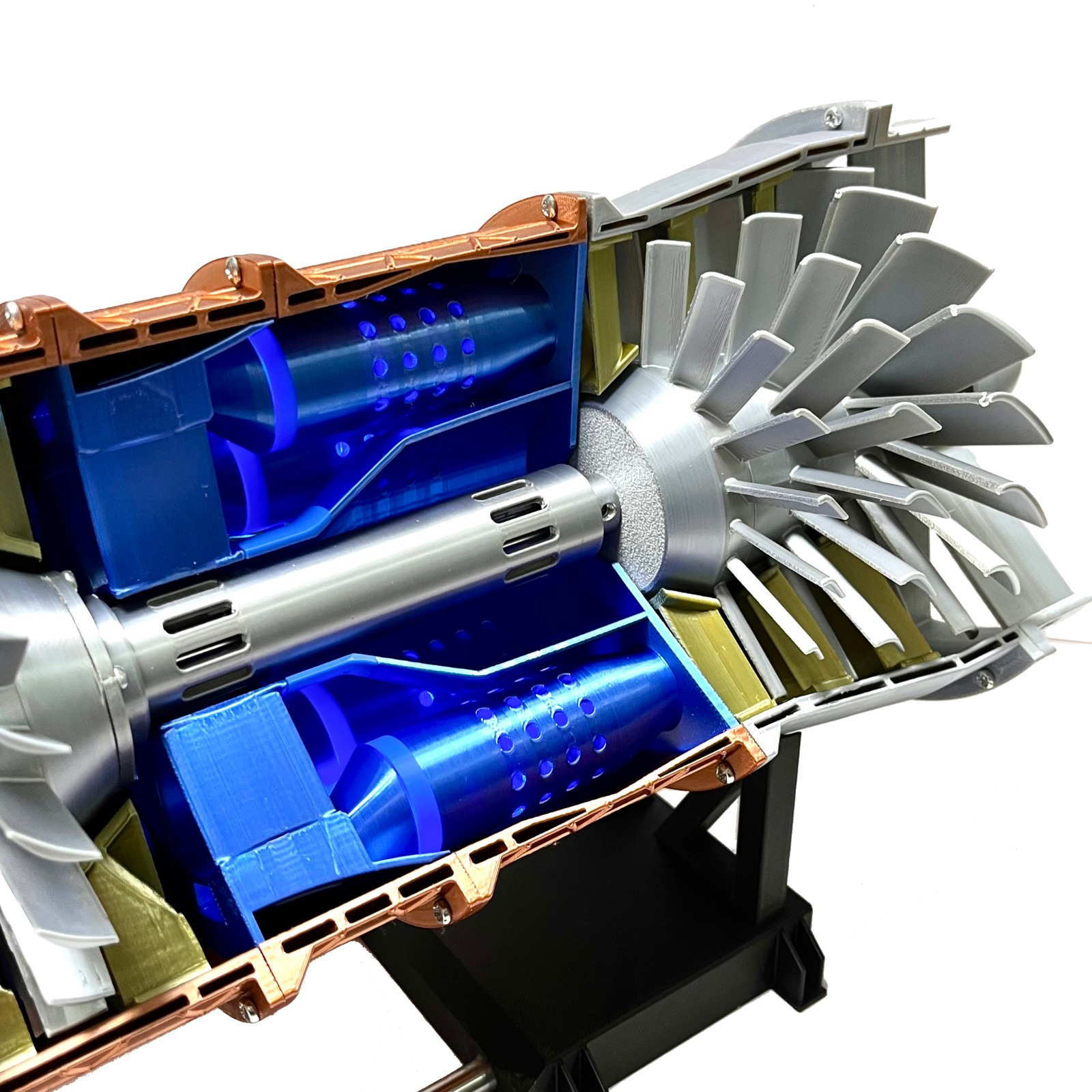 ENGINEKITOR - Maqueta de motor turbofán Pratt Whitney F100 de baja derivación a escala 1/20: construye tu propio motor (57 cm/22,4 pulgadas)
