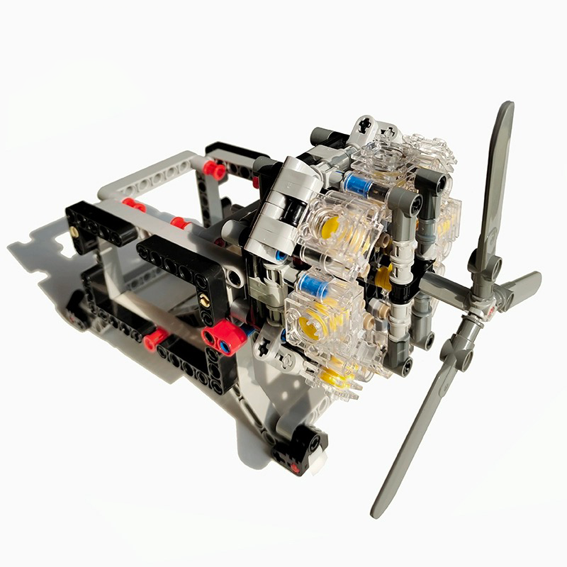 8 Cylinder Bricks Engine Model Building Blocks Set MOC Airplane Engine Model - Build Your Own Engine Model