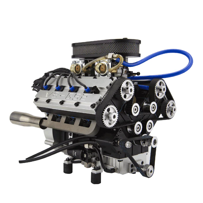 ENJOMOR GS-V8 78CC DOHC Four-Stroke Water-Cooled V8 Model V8 Engine Model Kit Functional Electric Gasoline Engine