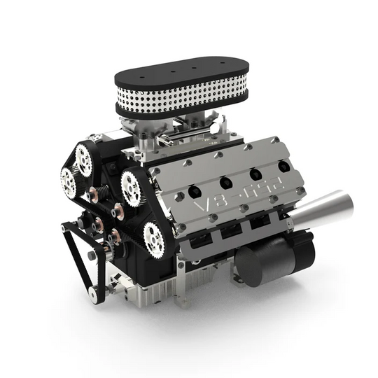 ENJOMOR GS-V8 78CC DOHC Four-Stroke Water-Cooled V8 Model V8 Engine Model Kit Functional Electric Gasoline Engine