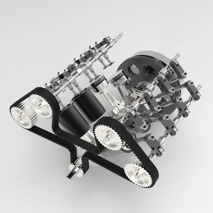 ENJOMOR GS-V8 78CC DOHC Four-Stroke Water-Cooled V8 Model V8 Engine Model Kit Functional Electric Gasoline Engine