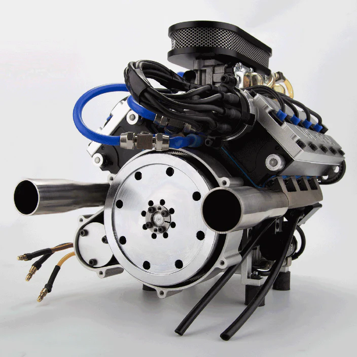 ENJOMOR GS-V8 78CC DOHC Four-Stroke Water-Cooled V8 Model V8 Engine Model Kit Functional Electric Gasoline Engine