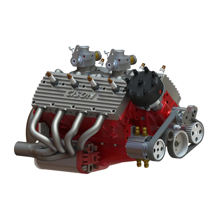 CISON 44cc 1/6 Scale Flathead V8 Water-Cooled 4-Stroke Engine Model Kit V8 Engine-Build Your Own Engine