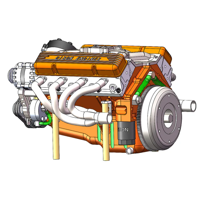 CISON V8 Engine 44CC 1/6 Scale Water-Cooled 4-Stroke Gasoline Engine Model Kit – Functional 8-Cylinder Small-Block Internal Combustion Engine