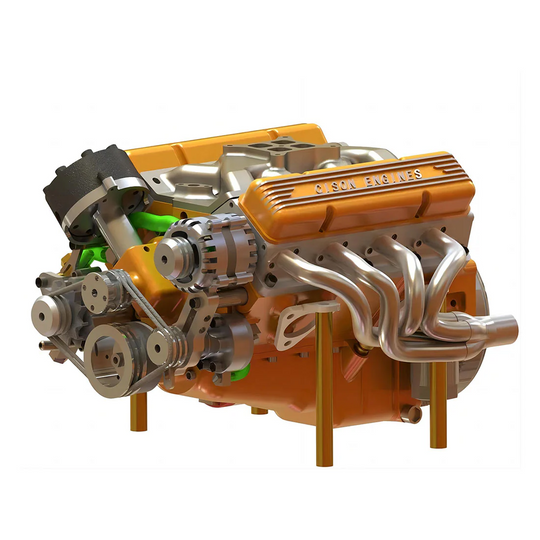 CISON V8 Engine 44CC 1/6 Scale Water-Cooled 4-Stroke Gasoline Engine Model Kit – Functional 8-Cylinder Small-Block Internal Combustion Engine