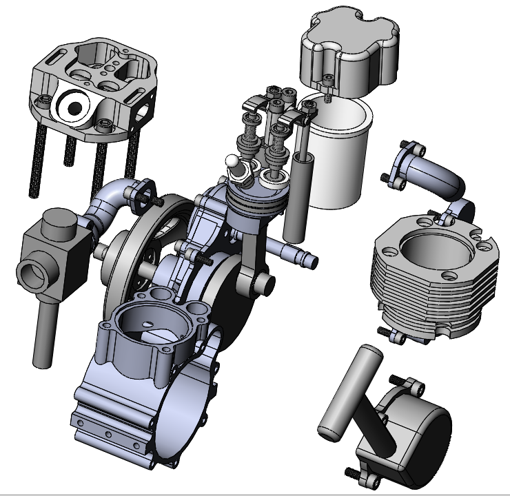 ENJOMOR GS-DK01 8cc 14000rpm 4 Stroke Single Cylinder Engine Model Gas Power Engine Kit