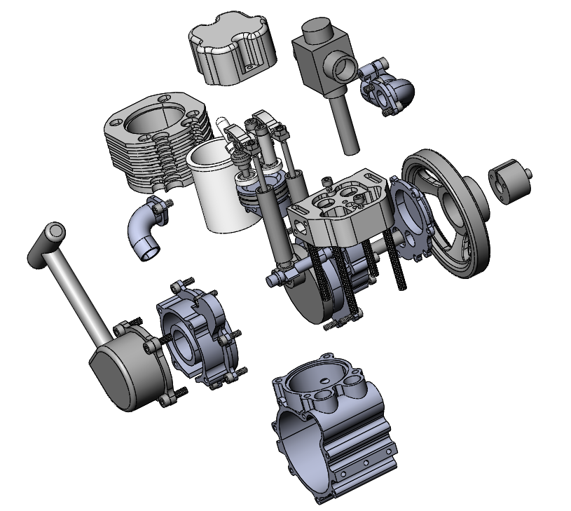 ENJOMOR GS-DK01 8cc 14000rpm 4 Stroke Single Cylinder Engine Model Gas Power Engine Kit