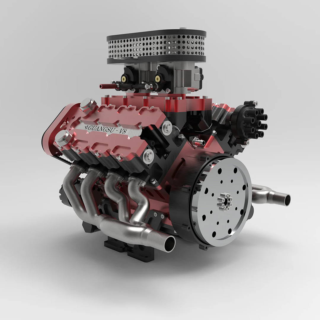 ENJOMOR GS-V8 78cc DOHC Four-Stroke V8 Gasoline Engine Model – Water-Cooled Real Working 8-Cylinder IC Engine