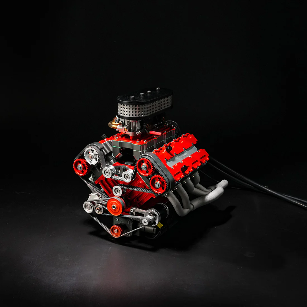 ENJOMOR GS-V8 78cc DOHC Four-Stroke V8 Gasoline Engine Model – Water-Cooled Real Working 8-Cylinder IC Engine