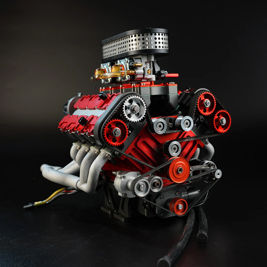 ENJOMOR GS-V8 78cc DOHC Four-Stroke V8 Gasoline Engine Model – Water-Cooled Real Working 8-Cylinder IC Engine