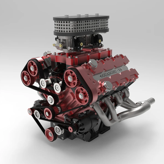 ENJOMOR GS-V8 78cc DOHC Four-Stroke V8 Gasoline Engine Model – Water-Cooled Real Working 8-Cylinder IC Engine
