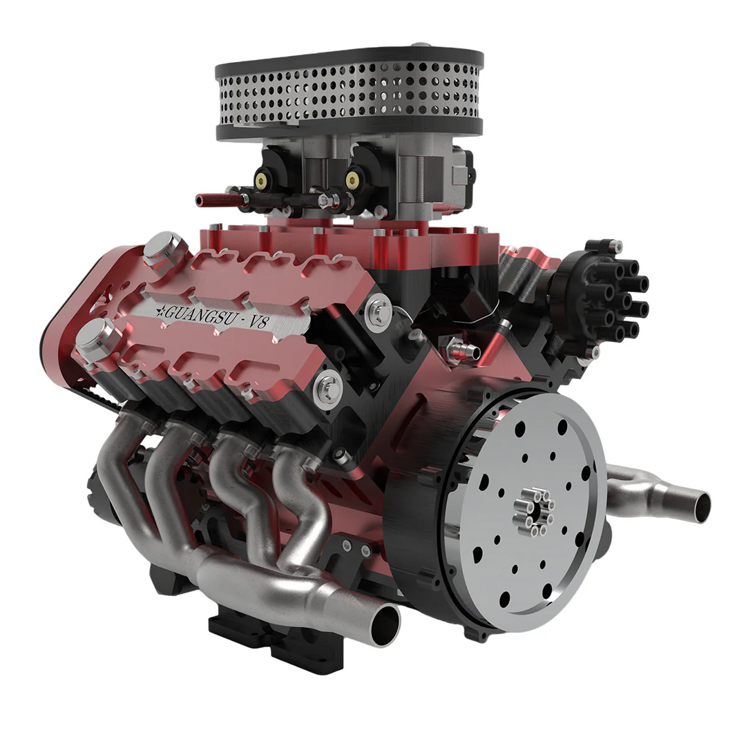 ENJOMOR GS-V8 78cc DOHC Four-Stroke V8 Gasoline Engine Model – Water-Cooled Real Working 8-Cylinder IC Engine