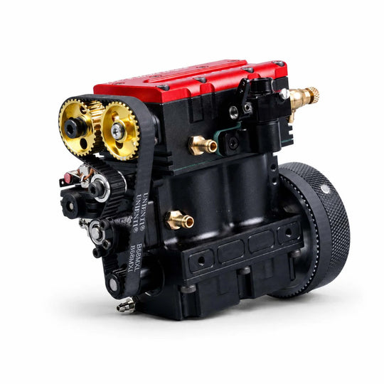 ENGINEKITOR F2 7.5cc Twin-Cylinder 4-Stroke Gasoline Engine Model Kit – Water-Cooled Real Working Mini Engine