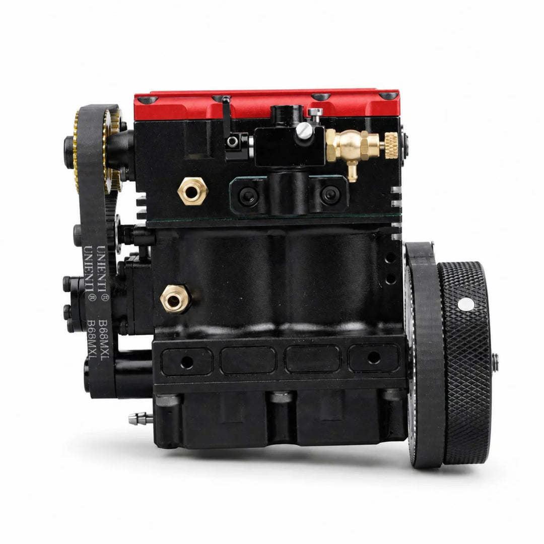 ENGINEKITOR F2 7.5cc Twin-Cylinder 4-Stroke Gasoline Engine Model Kit – Water-Cooled Real Working Mini Engine