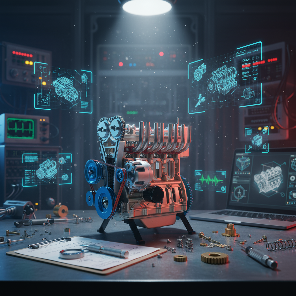 Kit de modelo de motor V4 de metal TECHING, kit de ensamblaje de motor de automóvil de 4 cilindros: ideal para investigación, educación y regalos industriales.