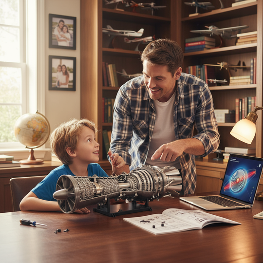 ENGINEKITOR GE-J79 1/24 Turbojet Engine Model Military Engine Kit - Build Your Own Turbofan Engine