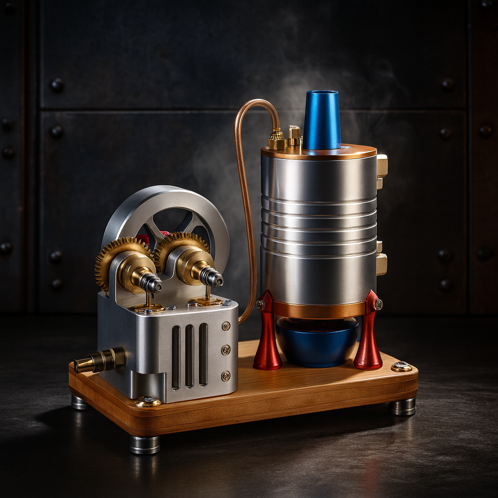 K007 one-way piston vertical steam engine model with large cylinder