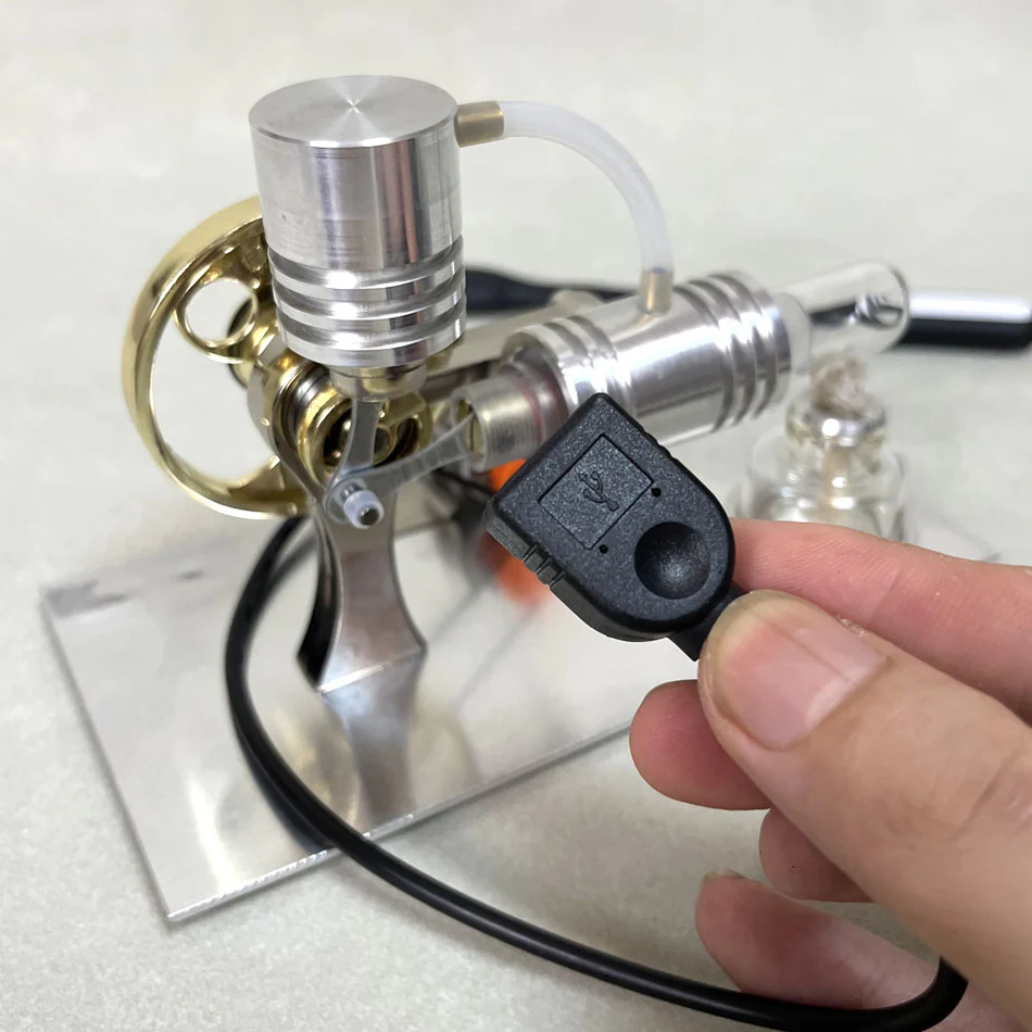 ENGINEKITOR L-Type Stirling Engine Model with Power Generation & LED Light - Build Your Engine Model