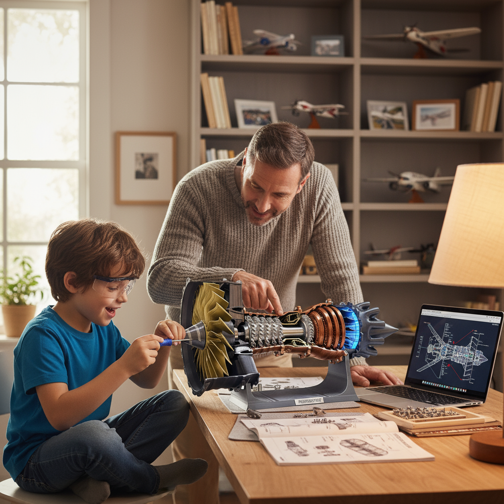 ENGINEKITOR  Large TR900 Turbofan Engine Model Kit With Adjustable Speed&Lighting Model Kit (48CM/18.8IN)