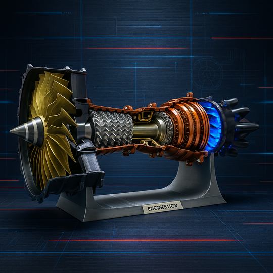 ENGINEKITOR  Large TR900 Turbofan Engine Model Kit With Adjustable Speed&Lighting Model Kit (48CM/18.8IN)