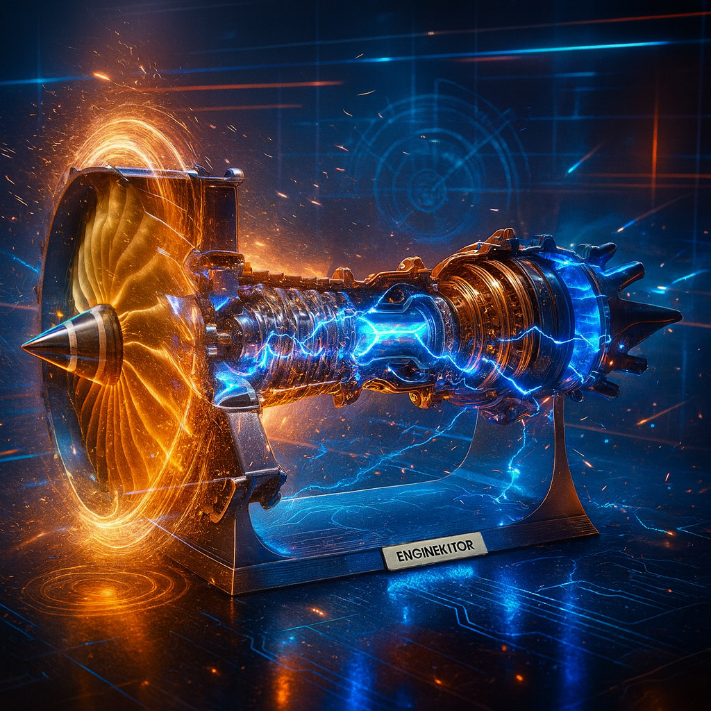 ENGINEKITOR  Large TR900 Turbofan Engine Model Kit With Adjustable Speed&Lighting Model Kit (48CM/18.8IN)